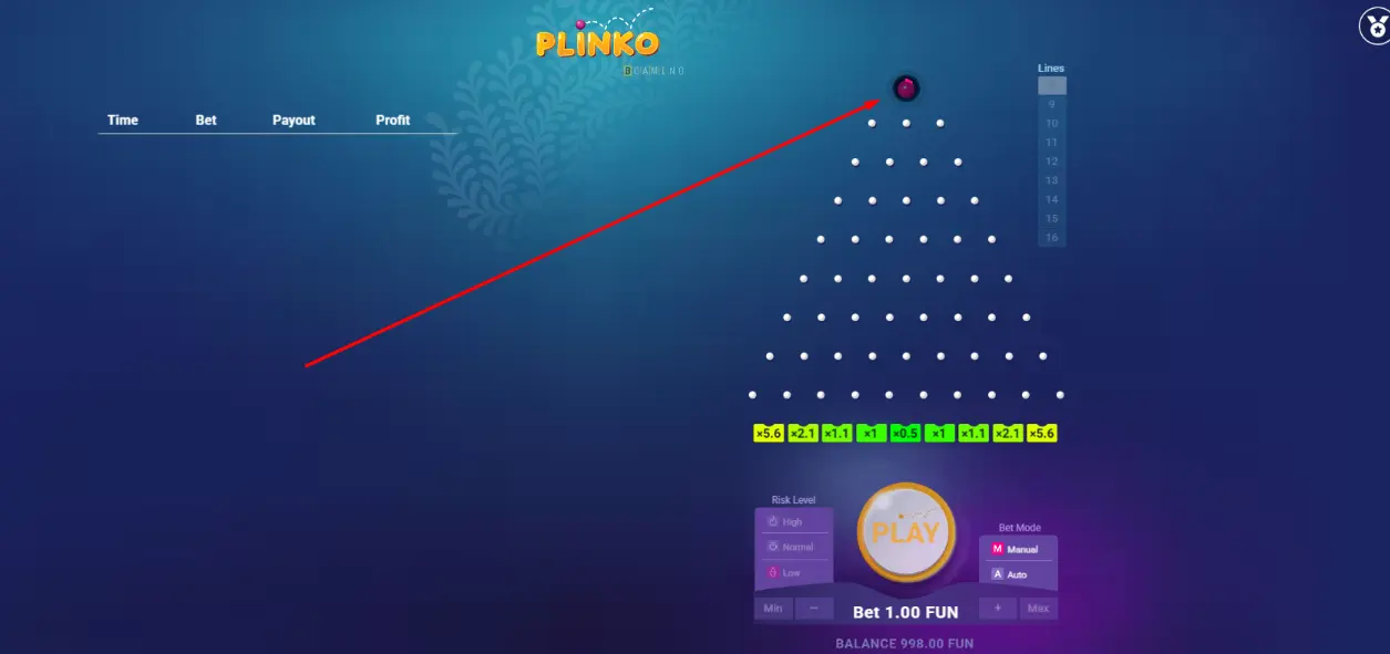 Drop the ball in Plinko